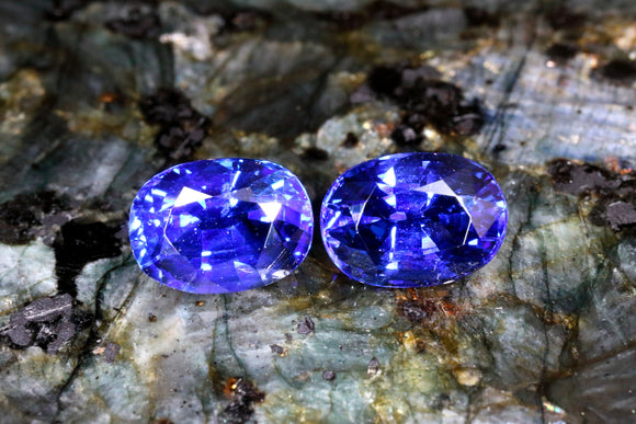 3.06 carat Ceylon Blue Sapphire Pair
