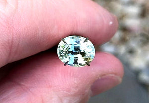 3.02 carat Madagascar Green and Yellow Parti Sapphire